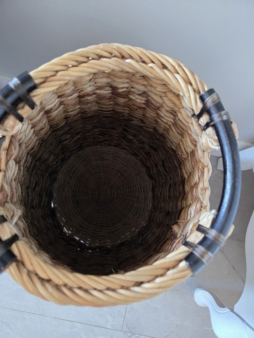 Tall Rattan Round Basket - Picture 3 of 11